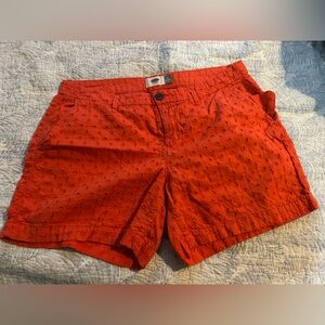 Old Navy Women's Bright Red Patterned Shorts